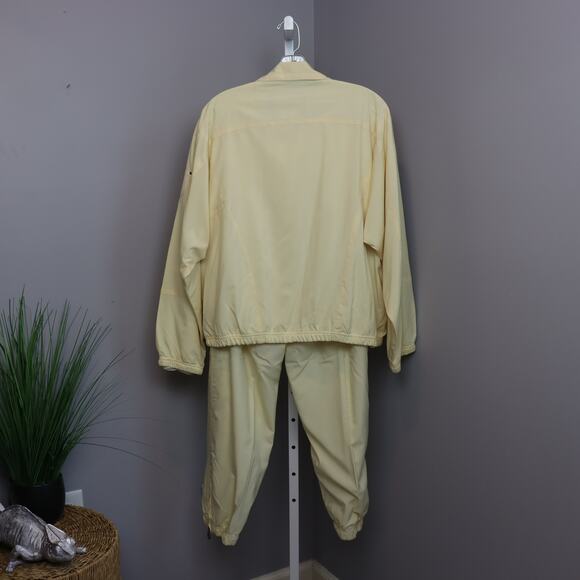 Kaelin Vintage Light Yellow Windbreaker Tracksuit Set Jacket Pants size L - Picture 2 of 5